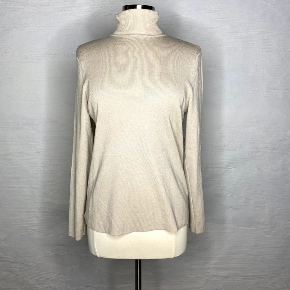 Chicos turtleneck sweater off white size 2